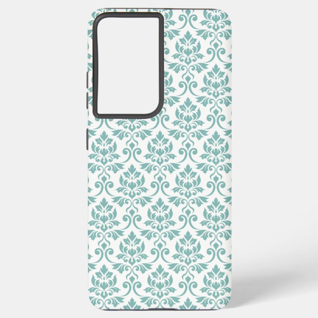 Feuille Damask Teal Pattern Samsung Galaxy Case (Back)