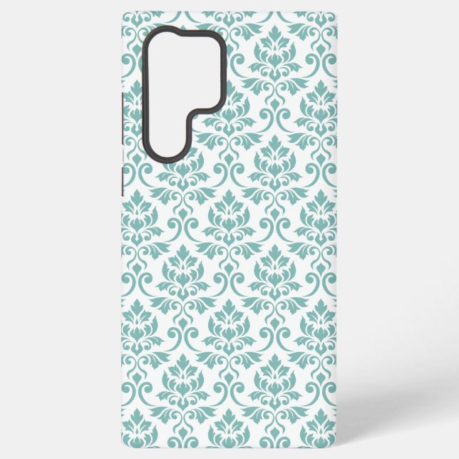 Feuille Damask Teal Pattern Samsung Galaxy Case (Back)
