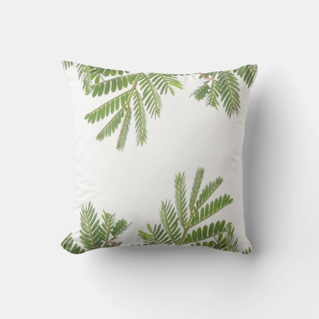 Fever Tree Green Leaves Cushion Throw Pillow (Front)