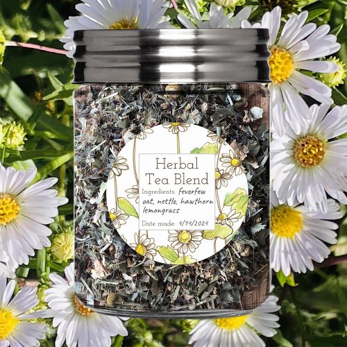 Feverfew Blank Herb Tea Blend Label Custom 