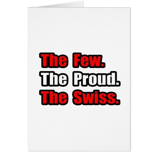 Few Proud Swiss Cards (Front)