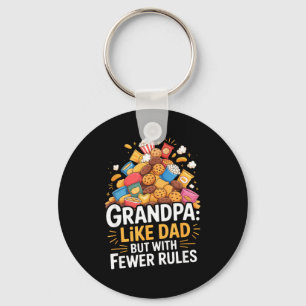 Fewer Rules Funny Grandpa  Keychain
