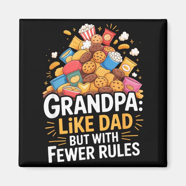 Fewer Rules Funny Grandpa  Magnet (Front)