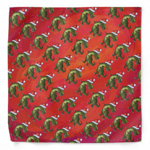 Fextive TRex Dino Pattern on Red Bandana