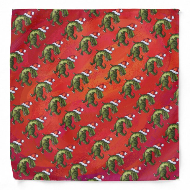 Fextive TRex Dino Pattern on Red Bandana (Front)