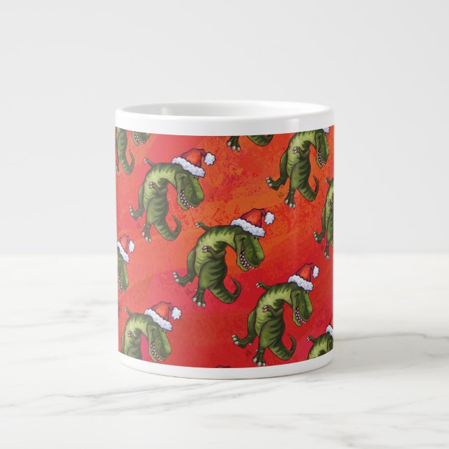 Fextive TRex Dino Pattern on Red Giant Coffee Mug (Front)