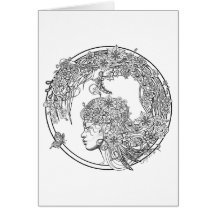 Fey Flower DIY Coloring Card by Sonja A.S.