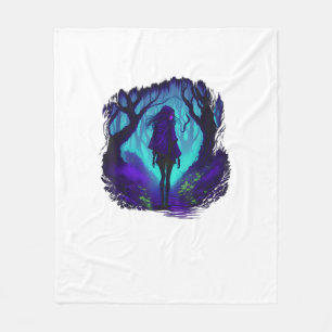 Fey Gothic Emo Goblincore Aesthetic  Forest Graphi Fleece Blanket