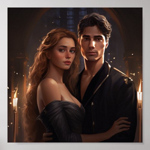 Feyre and Rhysand from ACOTAR Poster