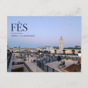 Fez at Blue Hour Garden and Minaret Postcard