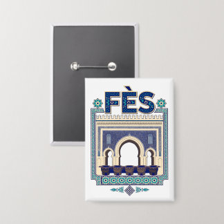 Fez Badge – Moroccan architectural illustration Button
