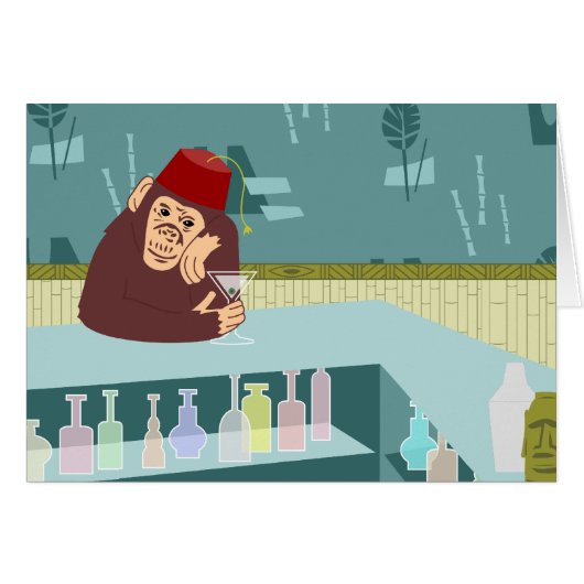 Fez Monkey Martini Bar Cards (Front Horizontal)