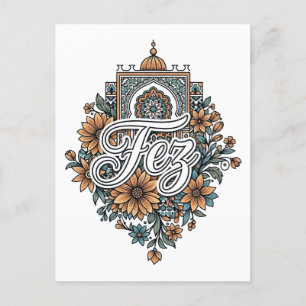 Fez Morocco Floral Holiday Postcard
