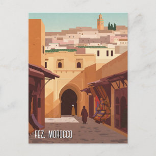 Fez Morocco Travel Postcard