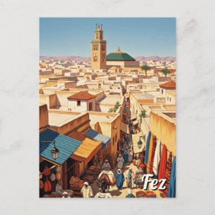 Fez Morocco Travel Postcard