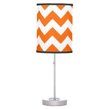 Ff6600 Orange Zigzag Table Lamp by designs4you at Zazzle