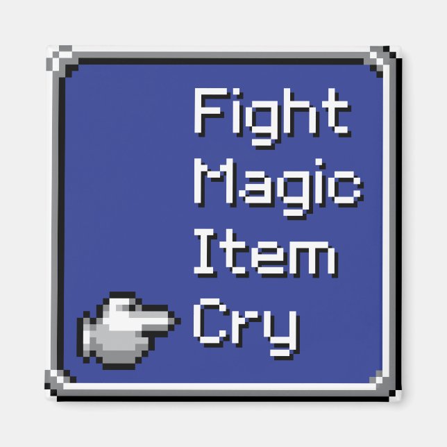 FF Menu magnet - Fight/Magic/Item/Cry (Front)