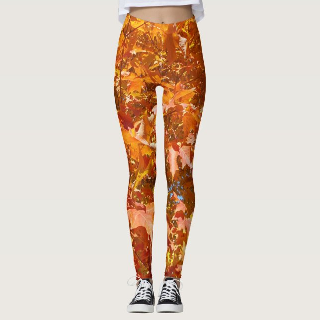 ffall leaves Thanksgiving Leggings (Front)