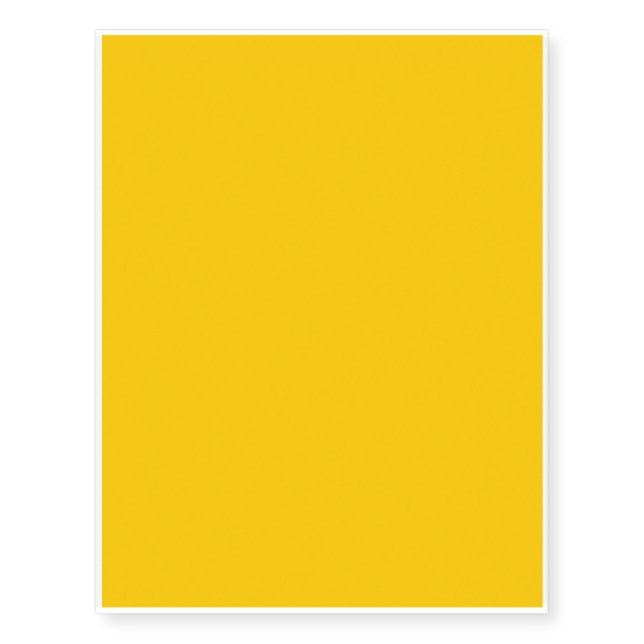 #FFCC00 Hex Code Web Color Yellow Temporary Tattoos (Front)