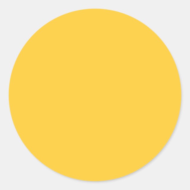 FFCC33 Solid Yellow Background Color Classic Round Sticker (Front)