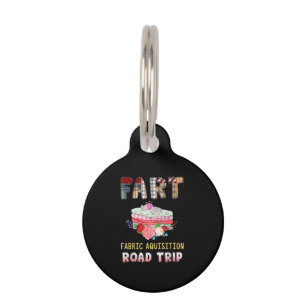 Ffunny Quilting Fabric Acquisition Road Trip Pet ID Tag