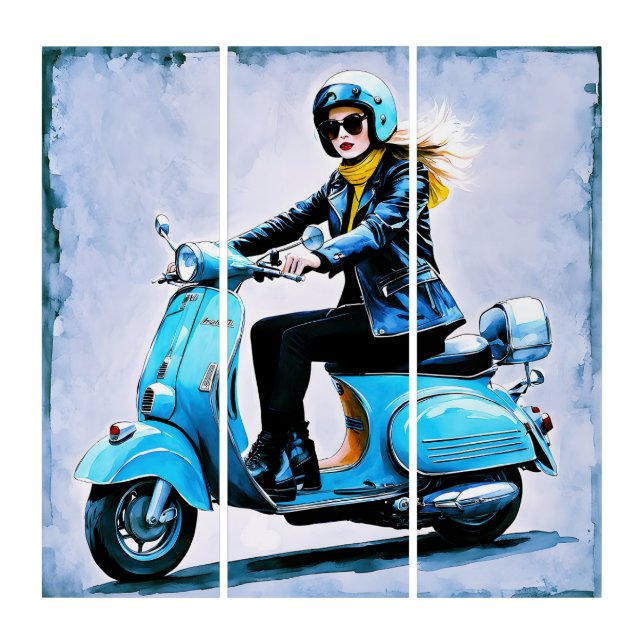 “Fiamma”  “Corsa Elegante” – Elegant Ride     Triptych (Front)