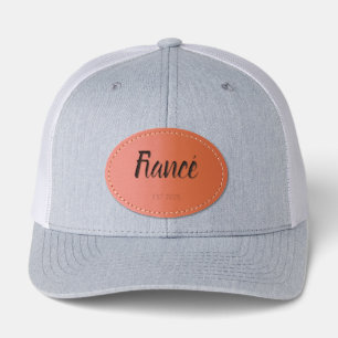 Fiance Custom Bride, Fiance Gift Leather Patch Hat