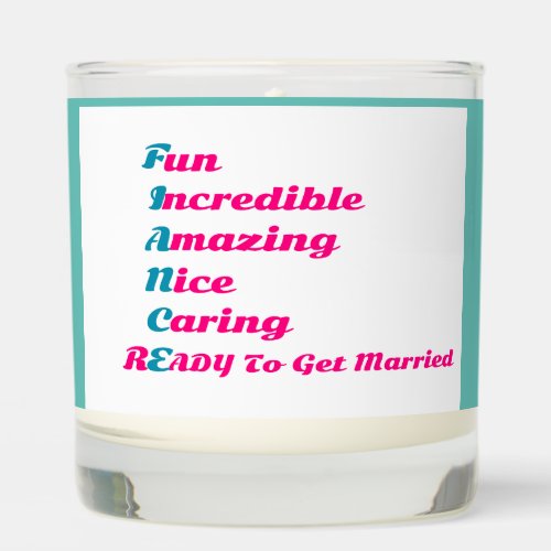 FIANCE Cute Unique Gift for Fiance Scented Candle