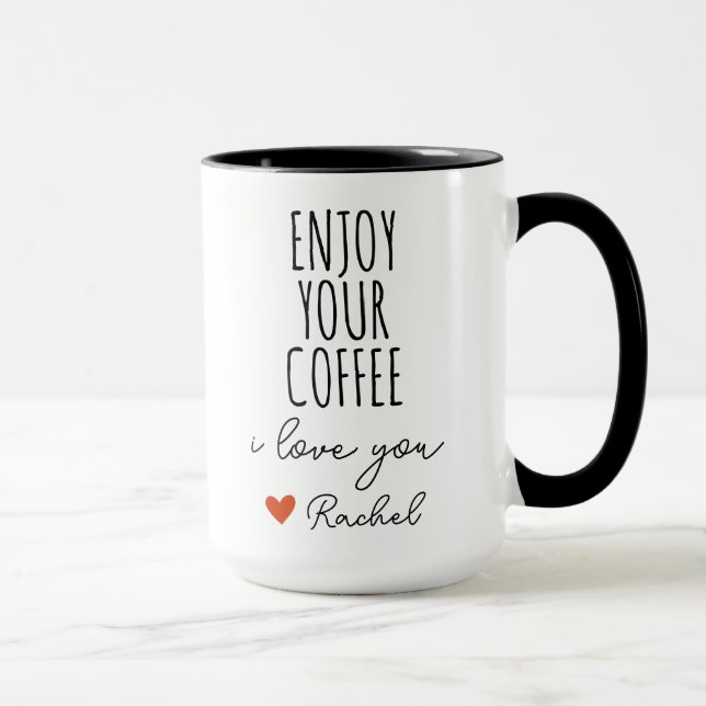 Fiance Enjoy Your Coffee Handsome Good Morning Gif Mug (Right)