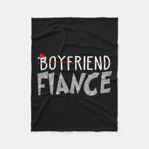 Fiance Fiancee Christmas Pajamas Engaged Couples M Fleece Blanket