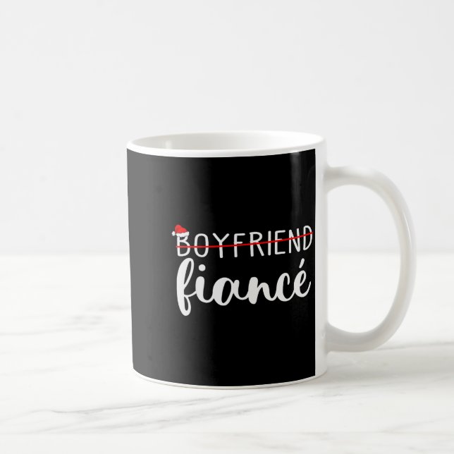 Fiance Fiancee Engaged Couples Matching Christmas  Coffee Mug (Right)