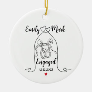 Fiance Gift, Proposal Keepsake, couple engaged Ceramic Ornament
