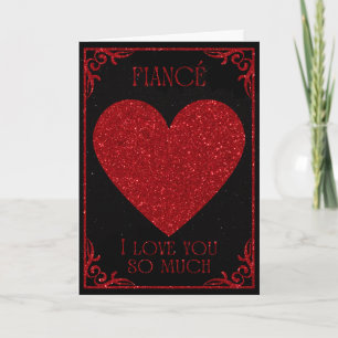 Fiancé Glitter Valentine Card