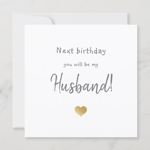 fiancé happy birthday card with gold heart