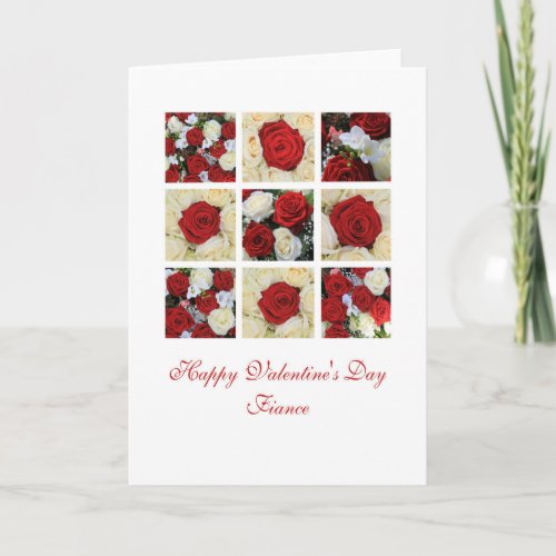 Fiance Happy Valentines Day Roses Holiday Card