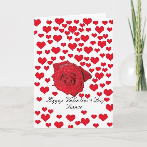 Fiance Happy Valentines Day Roses Holiday Card