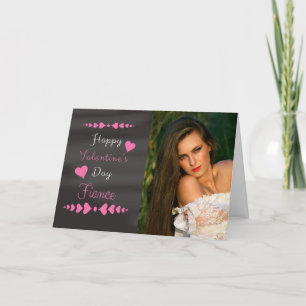 Fiance Valentine's Chalkboard Photo card