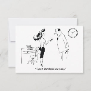 Fiancee at Work, Funny Vintage Save The Date