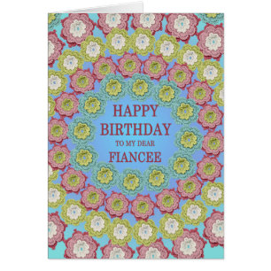 Fiancee Birthday Crochet Flowers Cards