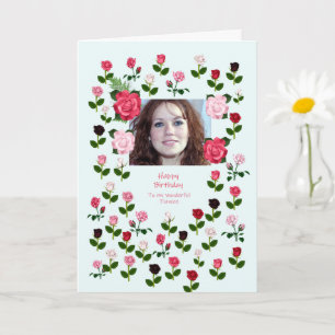 Fiancee, Birthday, Roses Card