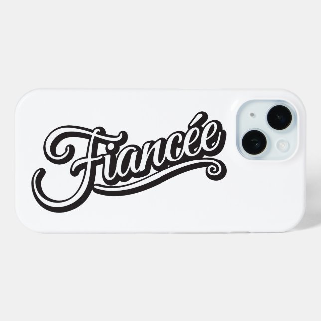 Fiancee black/white on white Case-Mate iPhone case (Back (Horizontal))