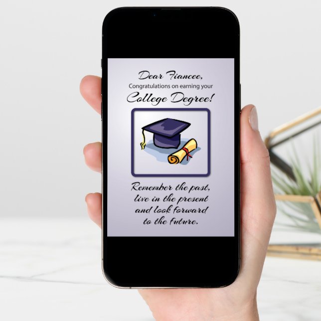Fiancee, College Graduation, Remember the Past Card (Front Digital)