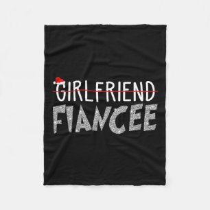 Fiancee Fiance Christmas Pajamas Engaged Couples M Fleece Blanket