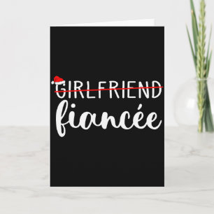 Fiancee Fiance Engaged Couples Matching Christmas  Card