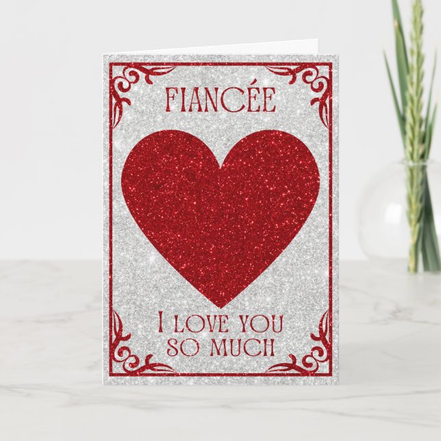  Fiancée Glitter Valentine Card (Front)