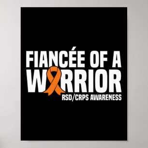 Fiancee Of A Warrior Orange Ribbon Rsdcrps Awarene Poster