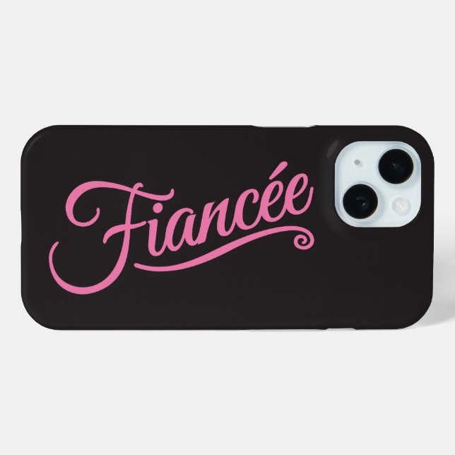 Fiancee pink on black Case-Mate iPhone case (Back (Horizontal))