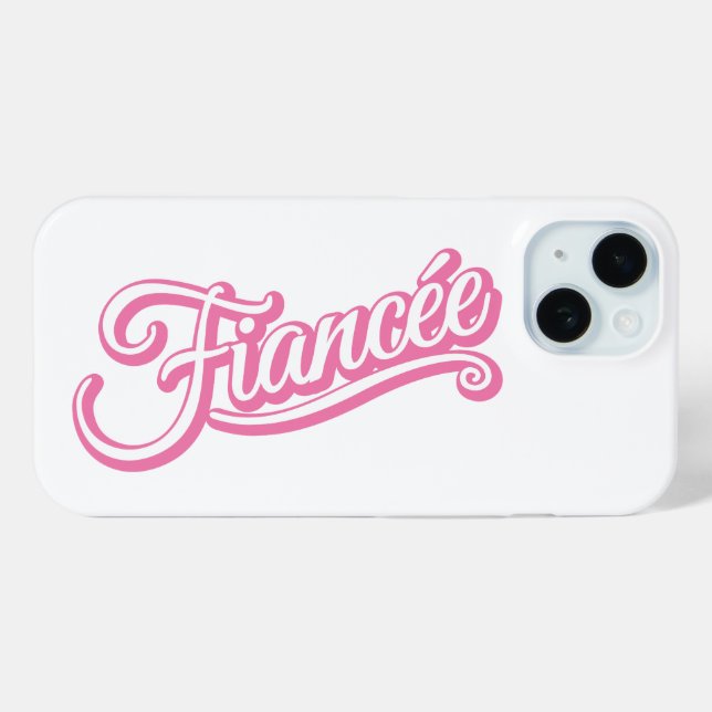 Fiancee pink/white on white Case-Mate iPhone case (Back (Horizontal))