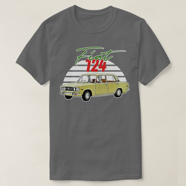 Fiat 124 Retro Italian  Lover Gift Design T-Shirt (Design Front)