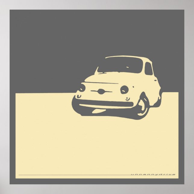 Fiat 500, 1959 - Cream on gray Poster (Front)